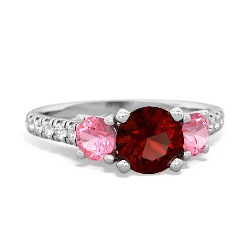 garnet-pink sapphire trellis pave ring