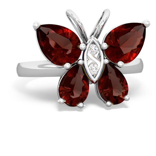 garnet butterfly ring