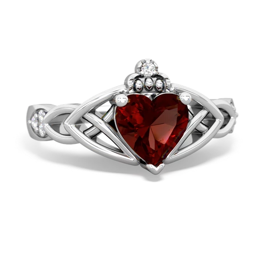 Garnet Claddagh Trinity Knot Genuine Garnet ring Ring