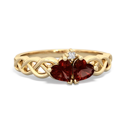 Garnet Heart to Heart Braid Genuine Garnet ring Ring