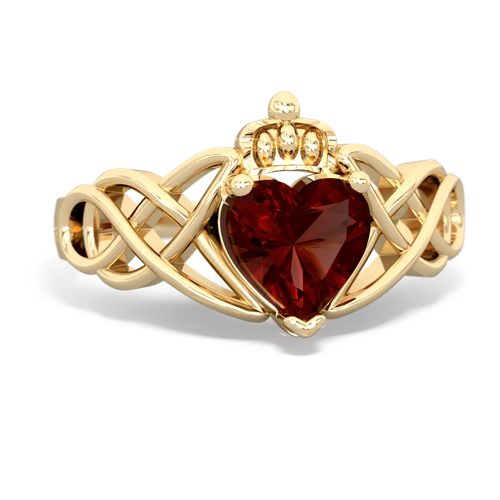 garnet claddagh ring