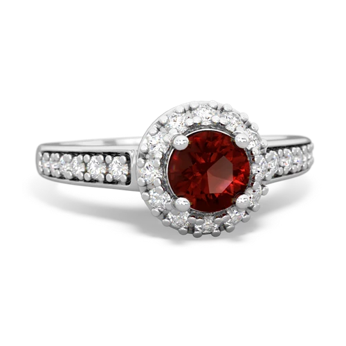 Garnet Diamond Halo Genuine Garnet ring Ring