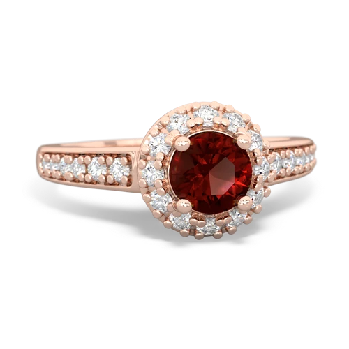 garnet classic halo ring