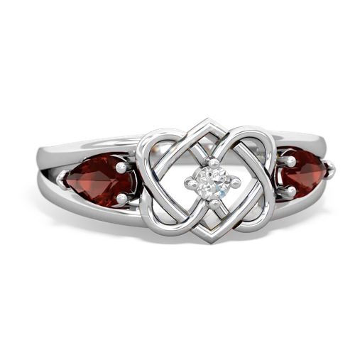 Garnet Hearts Intertwined Genuine Garnet ring Ring