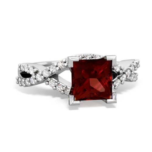 Garnet Diamond Twist Genuine Garnet ring Ring