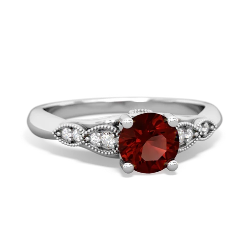 garnet filigree milgrain ring