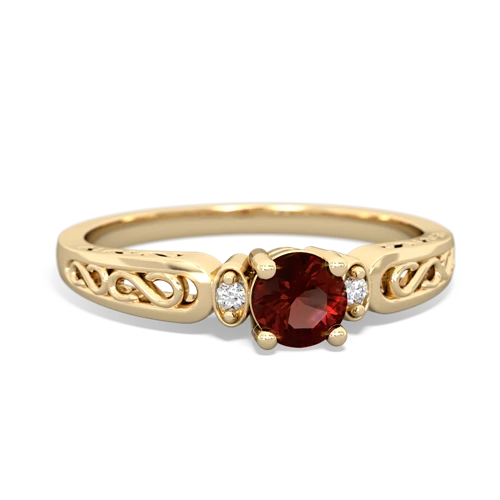 Garnet filligree Scroll Genuine Garnet ring Ring