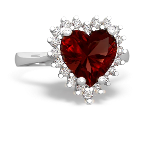 Garnet Halo Heart Genuine Garnet ring Ring
