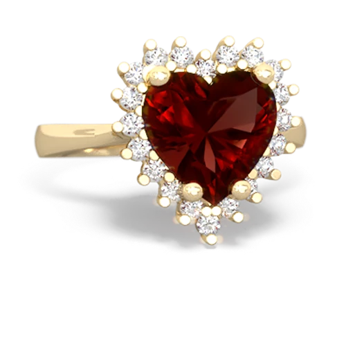 garnet halo ring