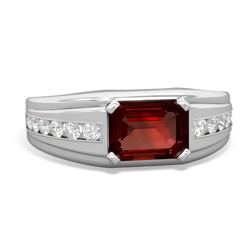 garnet mens channel ring