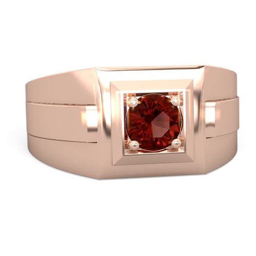 garnet mens round ring