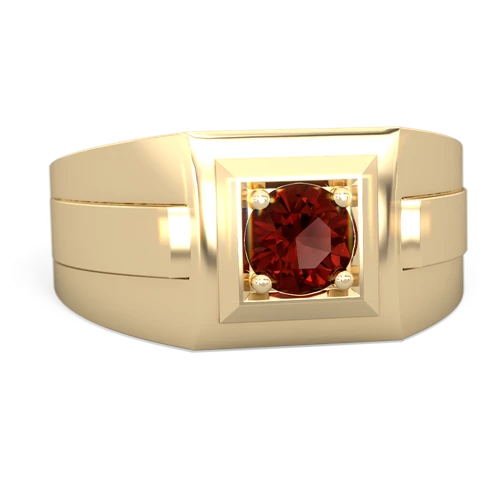 garnet mens round ring