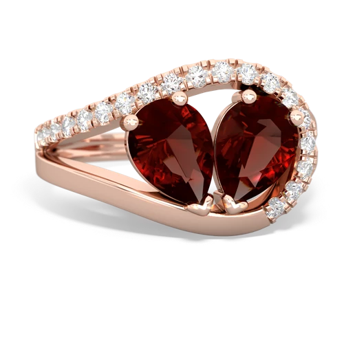 garnet pave heart ring