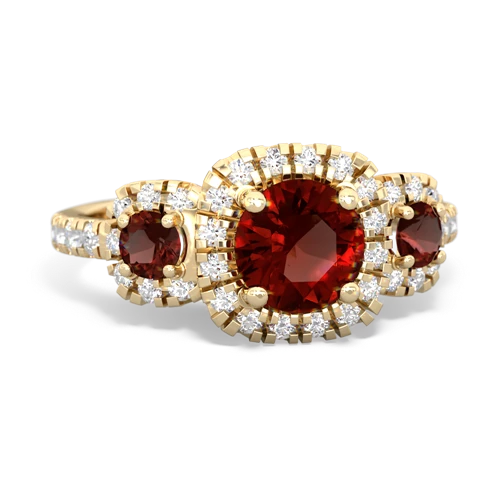 garnet three stone regal ring