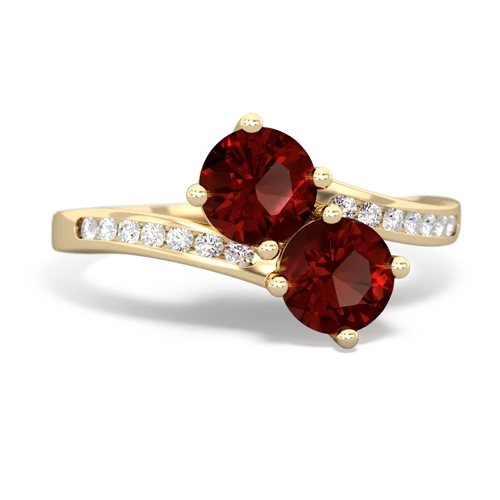 garnet two stone channel ring