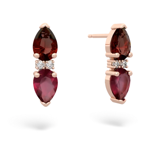 garnet-ruby bowtie earrings