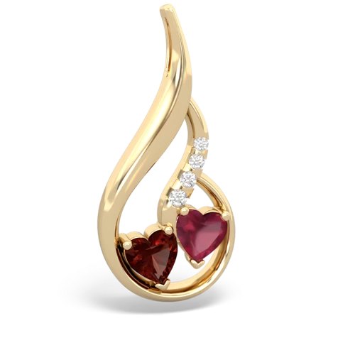 garnet-ruby keepsake swirl pendant