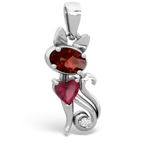 garnet-ruby kitten pendant