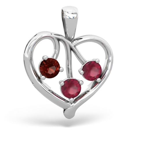 garnet-ruby love heart pendant