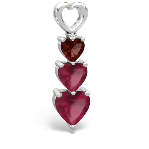 garnet-ruby three stone pendant