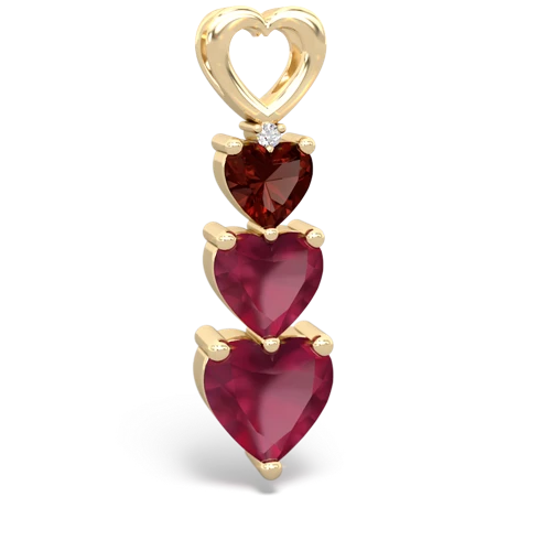 Garnet Genuine Garnet with Genuine Ruby and Genuine Peridot Past Present Future pendant Pendant