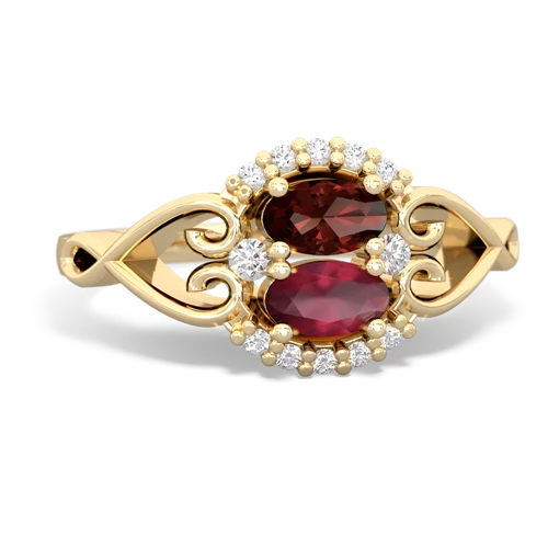garnet-ruby antique keepsake ring