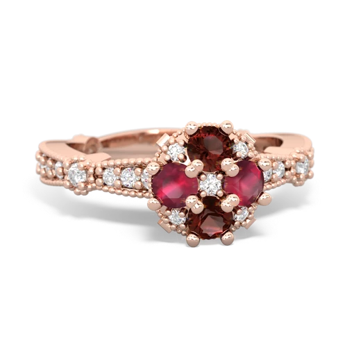 garnet-ruby art deco engagement ring