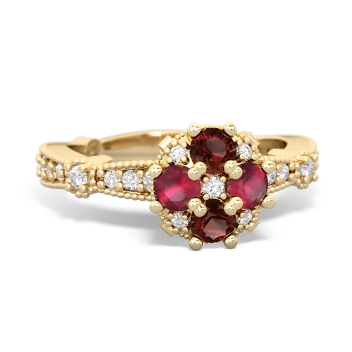 garnet-ruby art deco engagement ring