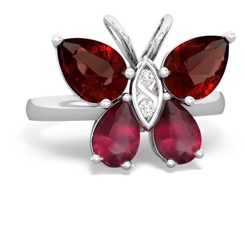 garnet-ruby butterfly ring