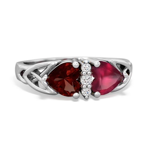 garnet-ruby celtic ring