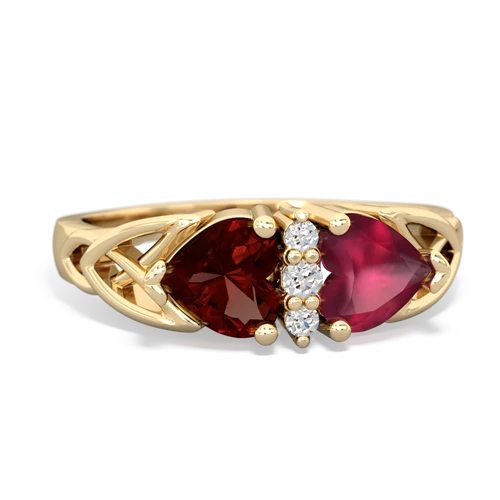 garnet-ruby celtic ring