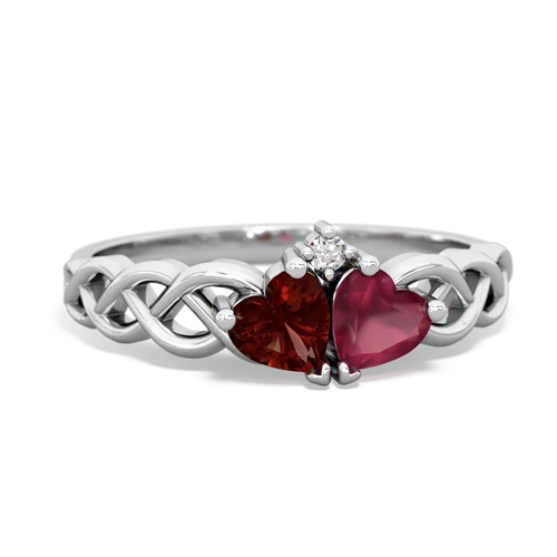 garnet-ruby celtic braid ring