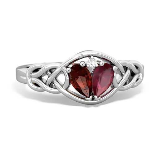 garnet-ruby celtic knot ring