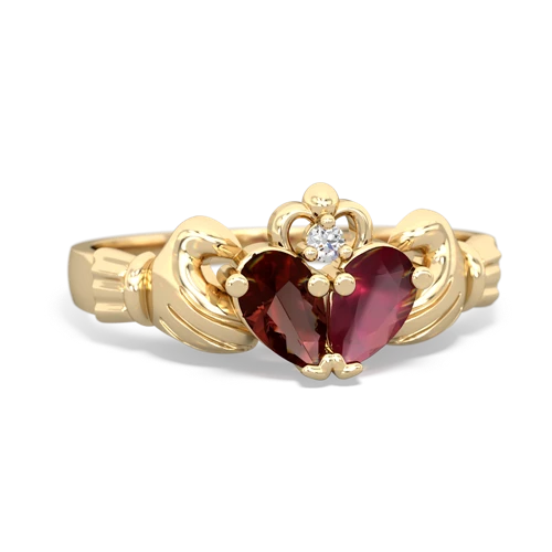 garnet-ruby claddagh ring