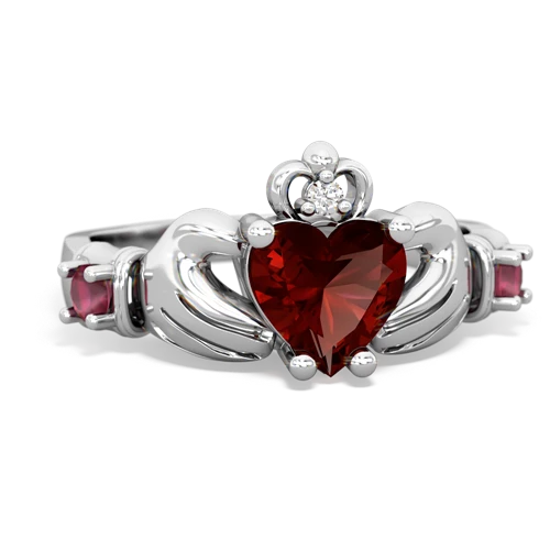 garnet-ruby claddagh ring