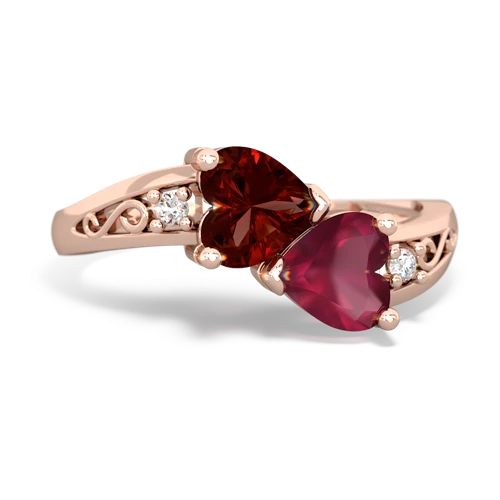 garnet-ruby filligree ring