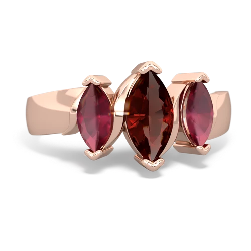 Garnet Genuine Garnet with Genuine Ruby and  Three Peeks ring Ring