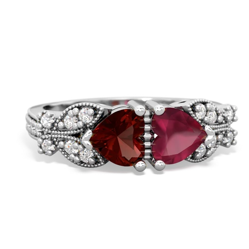 garnet-ruby keepsake butterfly ring