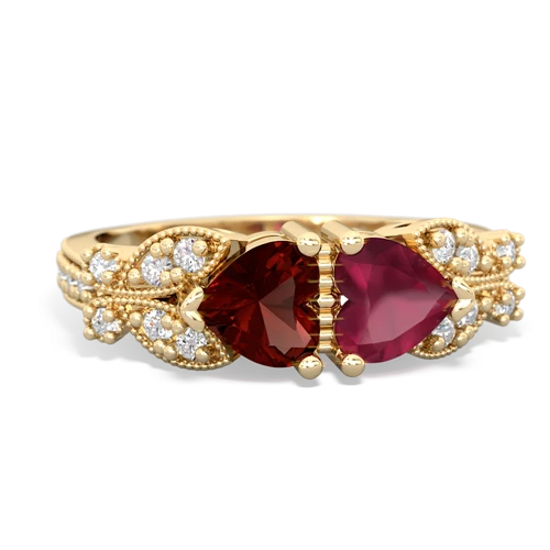 garnet-ruby keepsake butterfly ring