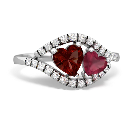 garnet-ruby mother child ring