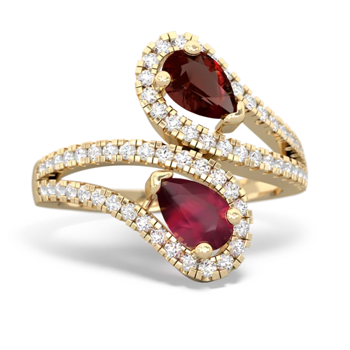 Garnet Genuine Garnet with Genuine Ruby Diamond Dazzler ring Ring