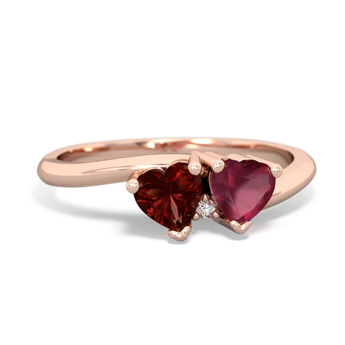 Garnet Genuine Garnet with Genuine Ruby Sweetheart's Promise ring Ring