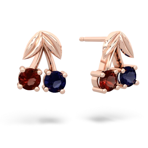 garnet-sapphire cherries earrings