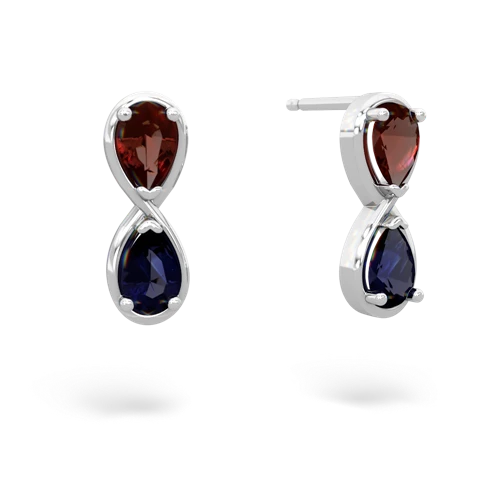 garnet-sapphire infinity earrings