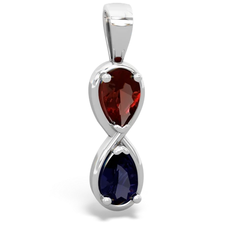 garnet-sapphire infinity pendant