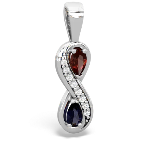 garnet-sapphire keepsake infinity pendant