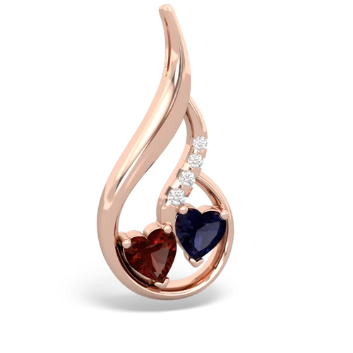 garnet-sapphire keepsake swirl pendant