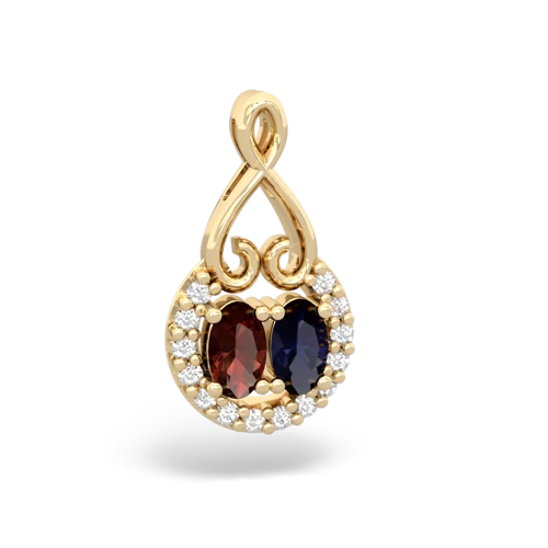 garnet-sapphire love nest pendant