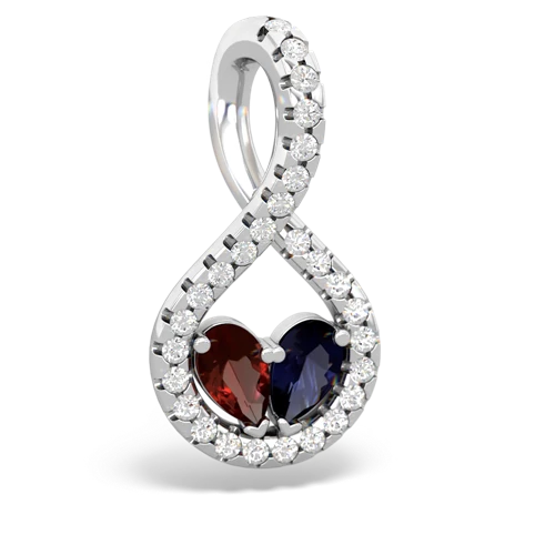 garnet-sapphire pave twist pendant