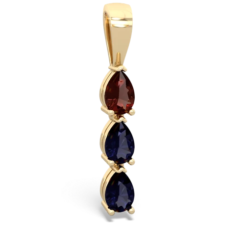 Garnet Genuine Garnet with Genuine Sapphire and Genuine Tanzanite Three Stone pendant Pendant